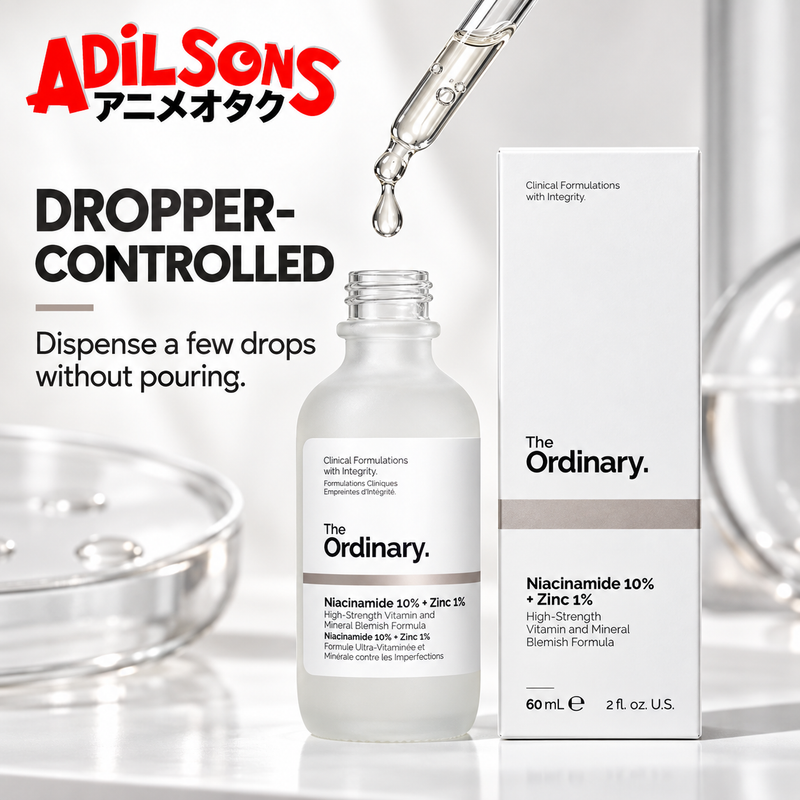 Adilsons Beauty The Ordinary Niacinamide 10% + Zinc 1% 60ml ad: DROPPER-CONTROLLED / Dispense a few drops without pouring.