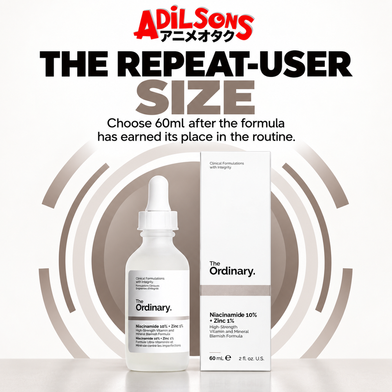 Adilsons Beauty The Ordinary Niacinamide 10% + Zinc 1% 60ml ad: THE REPEAT-USER SIZE / Choose 60ml after the formula has earned its place in the routine.