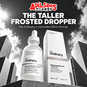 Adilsons Beauty The Ordinary Niacinamide 10% + Zinc 1% 60ml ad: THE TALLER FROSTED DROPPER / The Ordinary’s minimalist 60ml format.