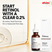 The Ordinary Retinol 0.2% in Squalane 30ml ad — Transparent entry strength