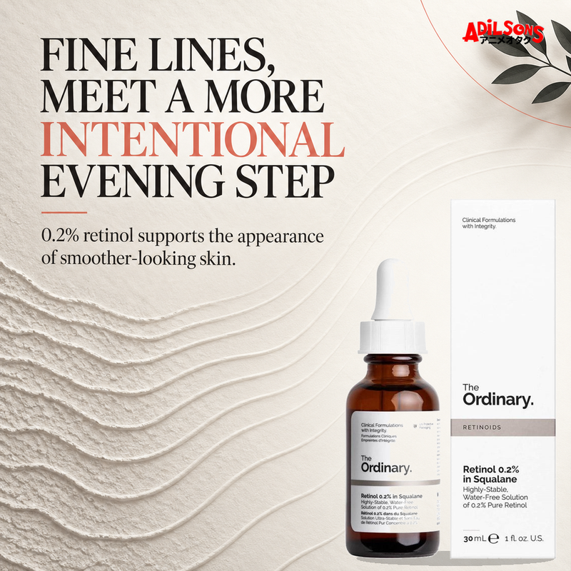 The Ordinary Retinol 0.2% in Squalane 30ml ad — Fine-line appearance support