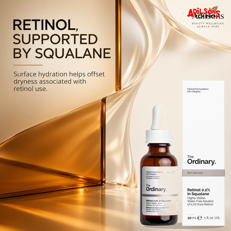 The Ordinary Retinol 0.2% in Squalane 30ml ad — Squalane hydration support