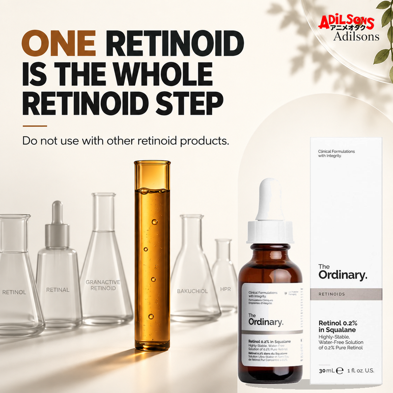 The Ordinary Retinol 0.2% in Squalane 30ml ad — Single-retinoid rule