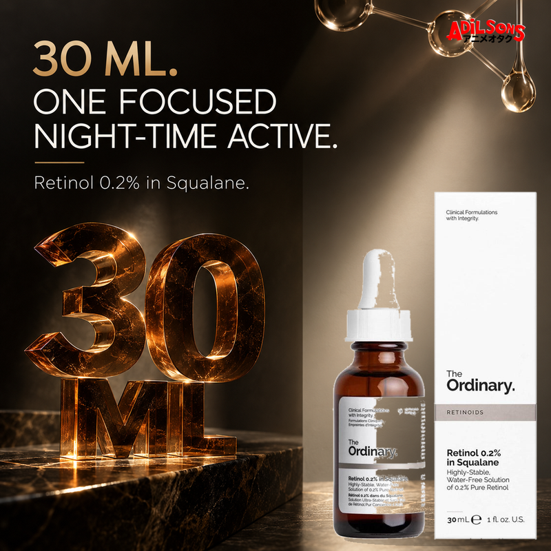 The Ordinary Retinol 0.2% in Squalane 30ml ad — Exact size and role