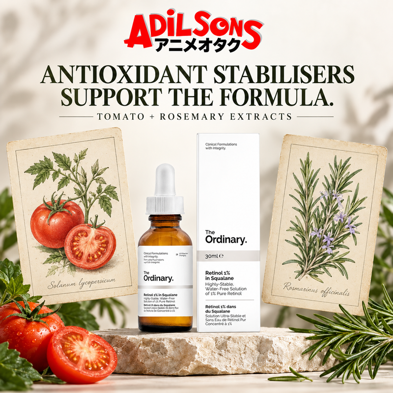 The Ordinary Retinol 1% in Squalane 30ml sales creative: Antioxidant Stabilisers Support The Formula.
