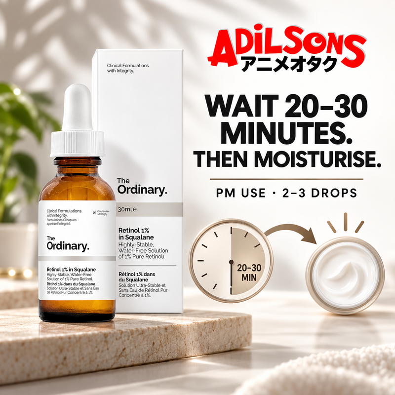 The Ordinary Retinol 1% in Squalane 30ml sales creative: Wait 20–30 Minutes. Then Moisturise.