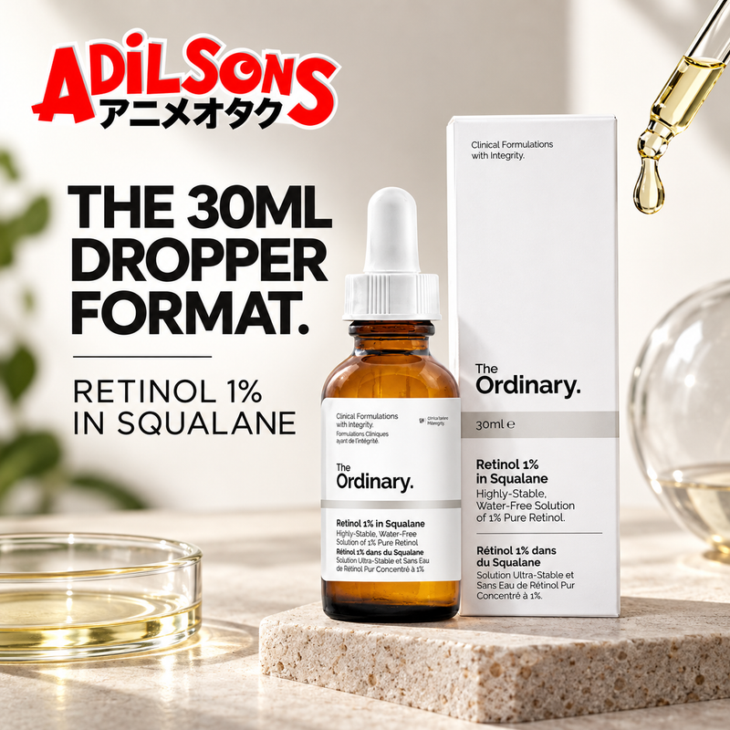 The Ordinary Retinol 1% in Squalane 30ml sales creative: The 30Ml Dropper Format.
