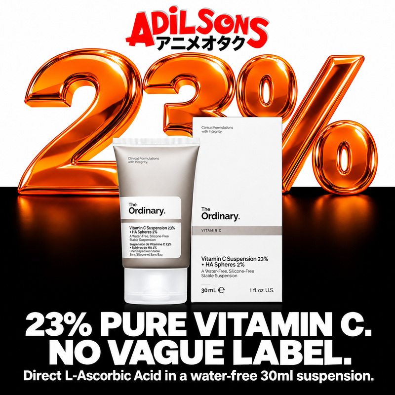 The Ordinary Vitamin C Suspension 23% + HA Spheres 2% ad: 23% PURE VITAMIN C. NO VAGUE LABEL.