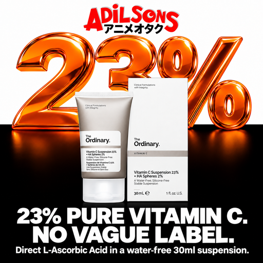 The Ordinary Vitamin C Suspension 23% + HA Spheres 2% ad: 23% PURE VITAMIN C. NO VAGUE LABEL.