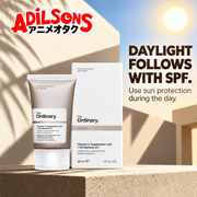 The Ordinary Vitamin C Suspension 23% + HA Spheres 2% 30ml ad: DAYLIGHT FOLLOWS WITH SPF.