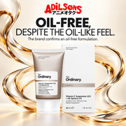 The Ordinary Vitamin C Suspension 23% + HA Spheres 2% ad: OIL-FREE, DESPITE THE OIL-LIKE FEEL.