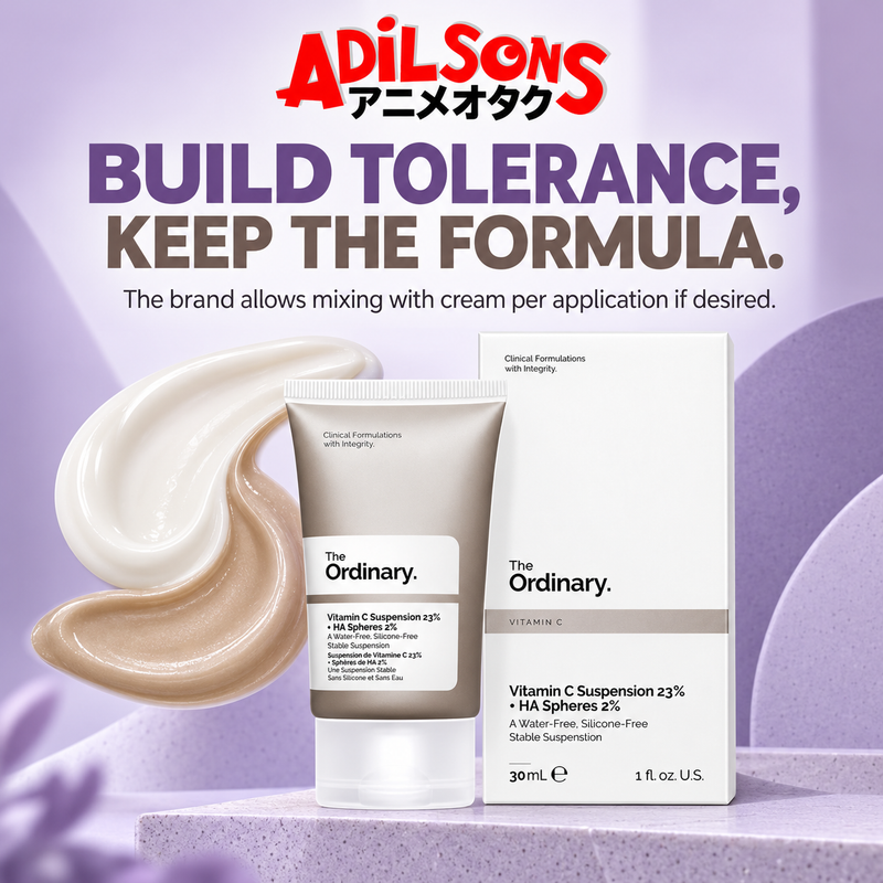 The Ordinary Vitamin C Suspension 23% + HA Spheres 2% ad: BUILD TOLERANCE, KEEP THE FORMULA.