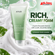 Adilsons creative for Anua Heartleaf Quercetinol Pore Deep Cleansing Foam 150ml — RICH, CREAMY FOAM
