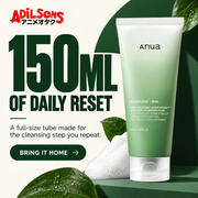 Adilsons creative for Anua Heartleaf Quercetinol Pore Deep Cleansing Foam 150ml — 150ML OF DAILY RESET