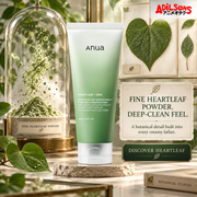 Adilsons creative for Anua Heartleaf Quercetinol Pore Deep Cleansing Foam 150ml — FINE HEARTLEAF POWDER. DEEP-CLEAN FEEL.