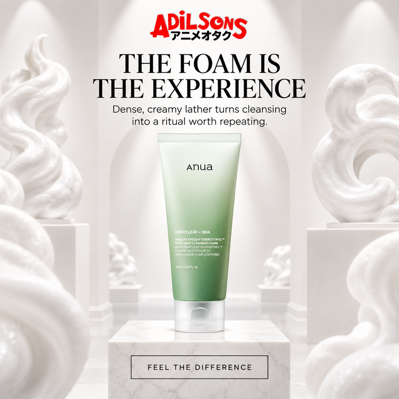 Adilsons creative for Anua Heartleaf Quercetinol Pore Deep Cleansing Foam 150ml — THE FOAM IS THE EXPERIENCE