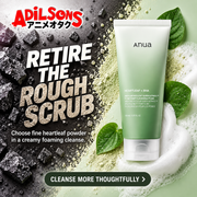 Adilsons creative for Anua Heartleaf Quercetinol Pore Deep Cleansing Foam 150ml — RETIRE THE ROUGH SCRUB