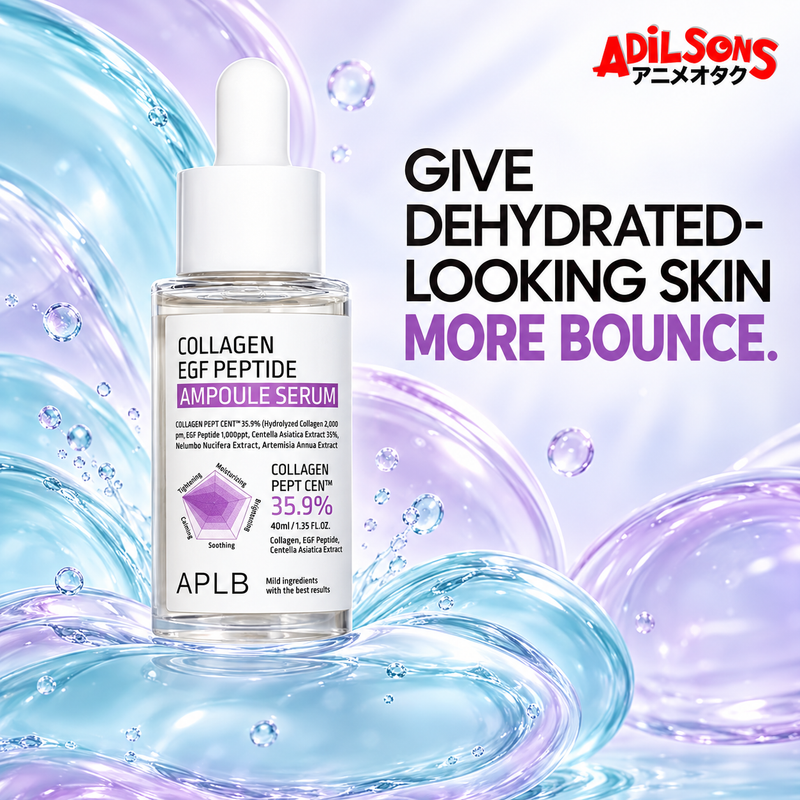 Adilsons creative for APLB Collagen EGF Peptide Ampoule Serum 40ml — GIVE DEHYDRATED-LOOKING SKIN MORE BOUNCE.