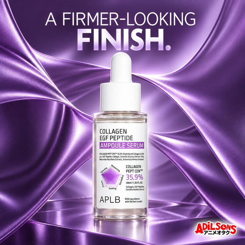 Adilsons creative for APLB Collagen EGF Peptide Ampoule Serum 40ml — A FIRMER-LOOKING FINISH.