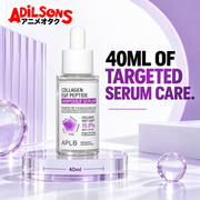 Adilsons creative for APLB Collagen EGF Peptide Ampoule Serum 40ml — 40ML OF TARGETED SERUM CARE.