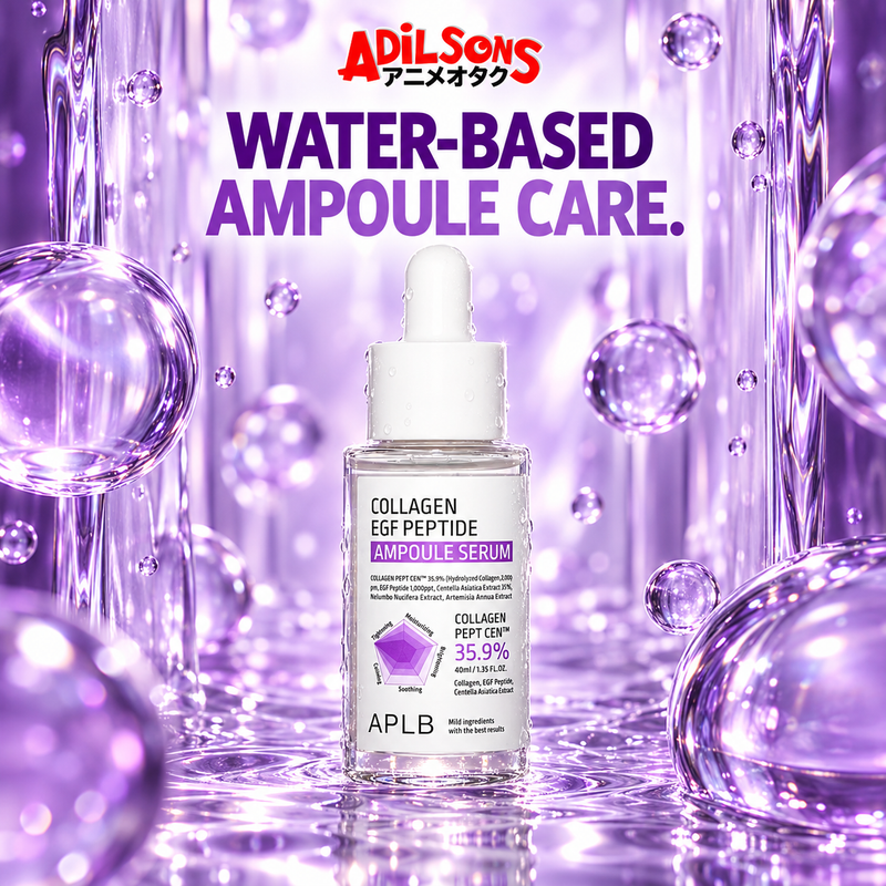Adilsons creative for APLB Collagen EGF Peptide Ampoule Serum 40ml — WATER-BASED AMPOULE CARE.