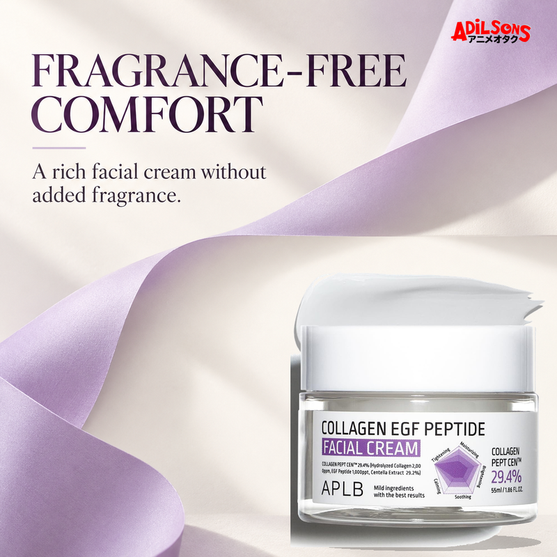 APLB Collagen EGF Peptide Facial Cream 55ml ad — Fragrance-free comfort