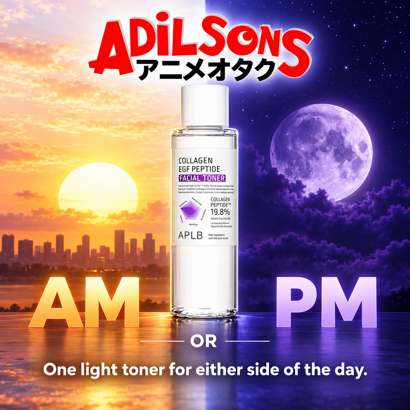 Adilsons Beauty APLB Collagen EGF Peptide Facial Toner 160ml ad: AM OR PM / One light toner for either side of the day.