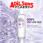 Adilsons Beauty APLB Collagen EGF Peptide Facial Toner 160ml ad: DEWY. VERY LOW TACK. / Water-thin moisture without a heavy first step.