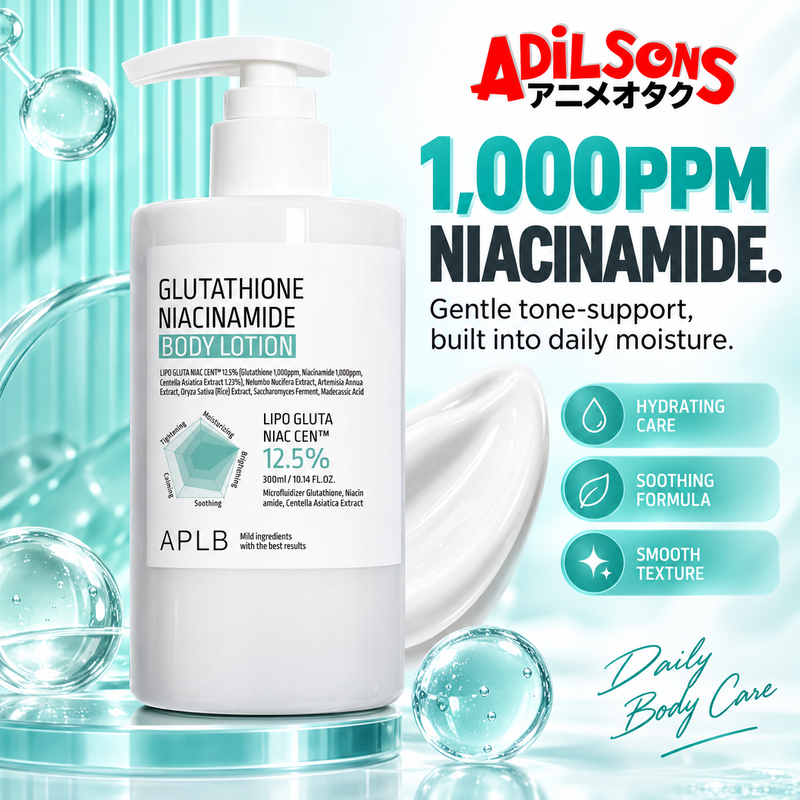 APLB Glutathione Niacinamide Body Lotion 300ml sales creative: 1,000Ppm Niacinamide.