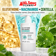 APLB Glutathione Niacinamide Body Lotion 300ml sales creative: Glutathione + Niacinamide + Centella.