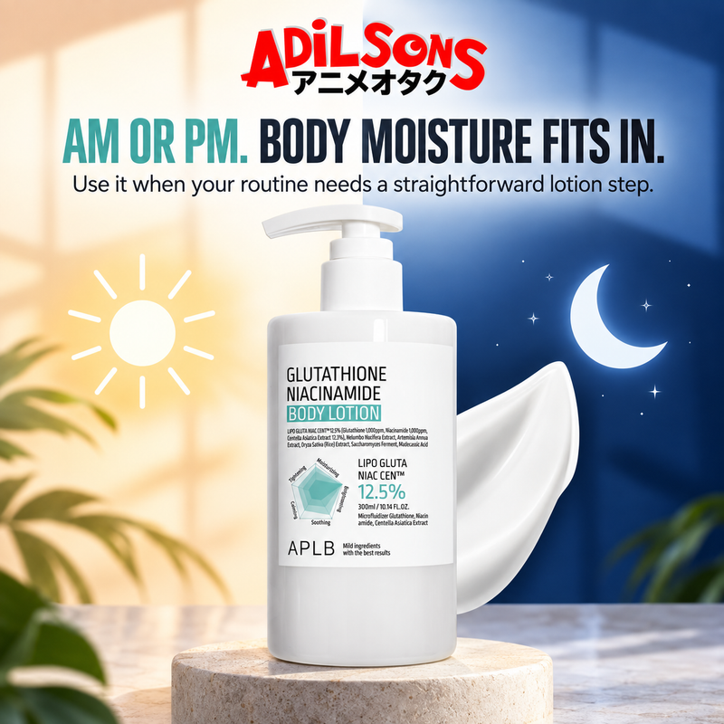 APLB Glutathione Niacinamide Body Lotion 300ml sales creative: Am Or Pm. Body Moisture Fits In.