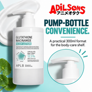 APLB Glutathione Niacinamide Body Lotion 300ml sales creative: Pump-Bottle Convenience.
