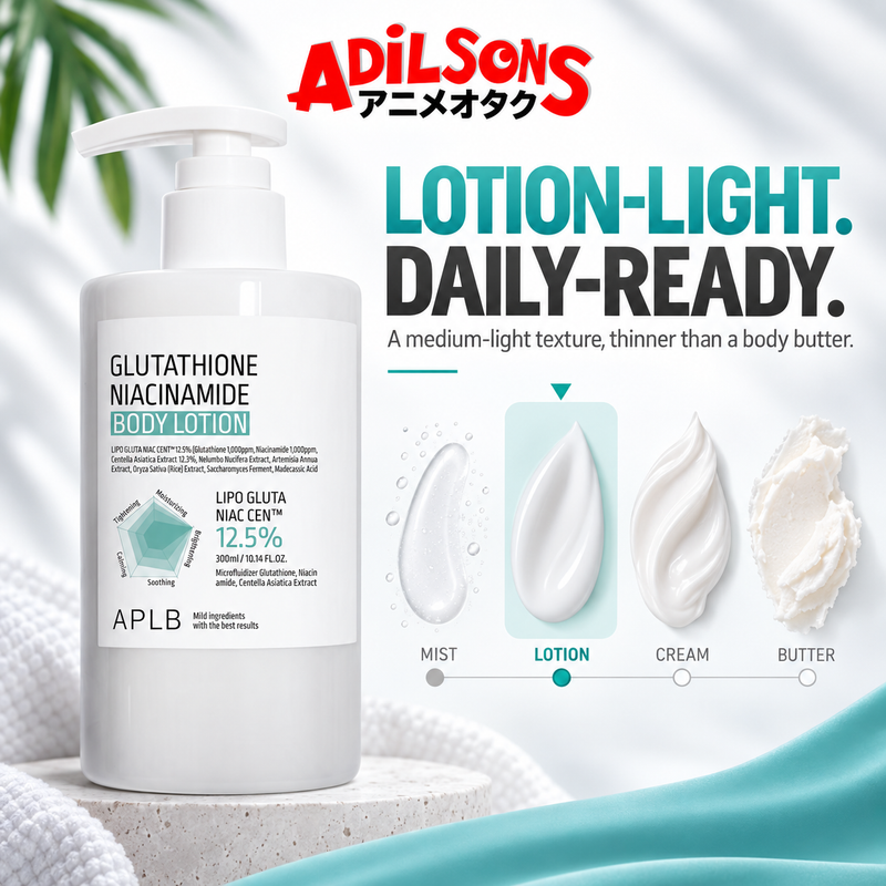 APLB Glutathione Niacinamide Body Lotion 300ml sales creative: Lotion-Light. Daily-Ready.