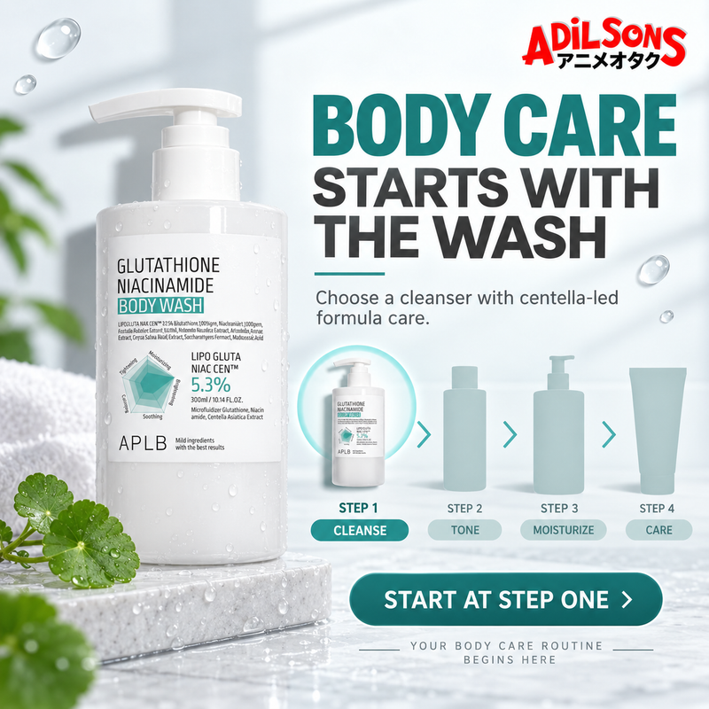 Adilsons creative for APLB Glutathione Niacinamide Body Wash 300ml — BODY CARE STARTS WITH THE WASH