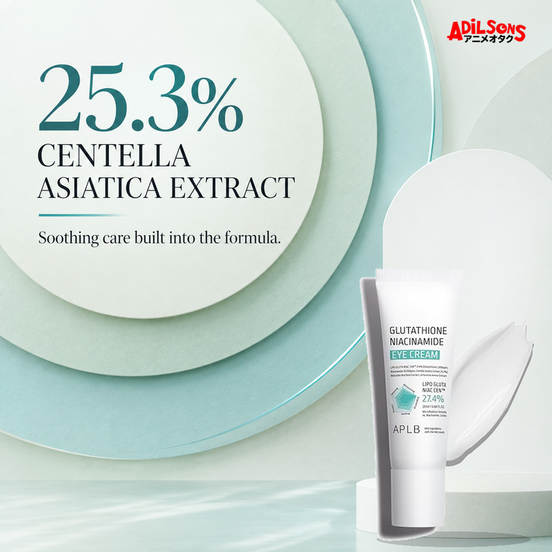 APLB Glutathione Niacinamide Eye Cream 20ml ad — Declared Centella concentration
