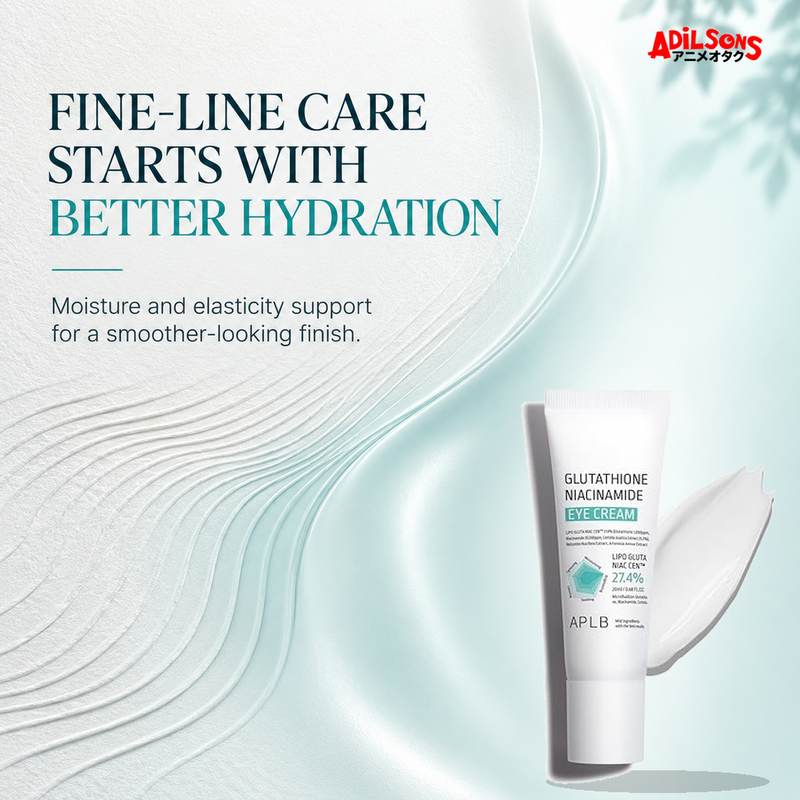 APLB Glutathione Niacinamide Eye Cream 20ml ad — Hydration-led fine-line care
