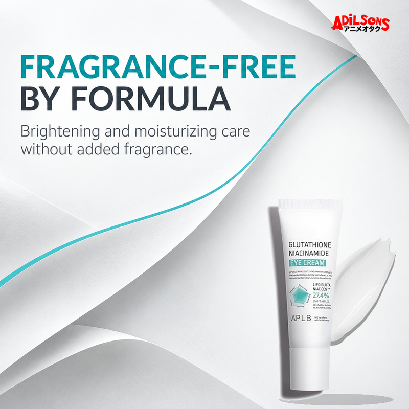 APLB Glutathione Niacinamide Eye Cream 20ml ad — Fragrance-free formula