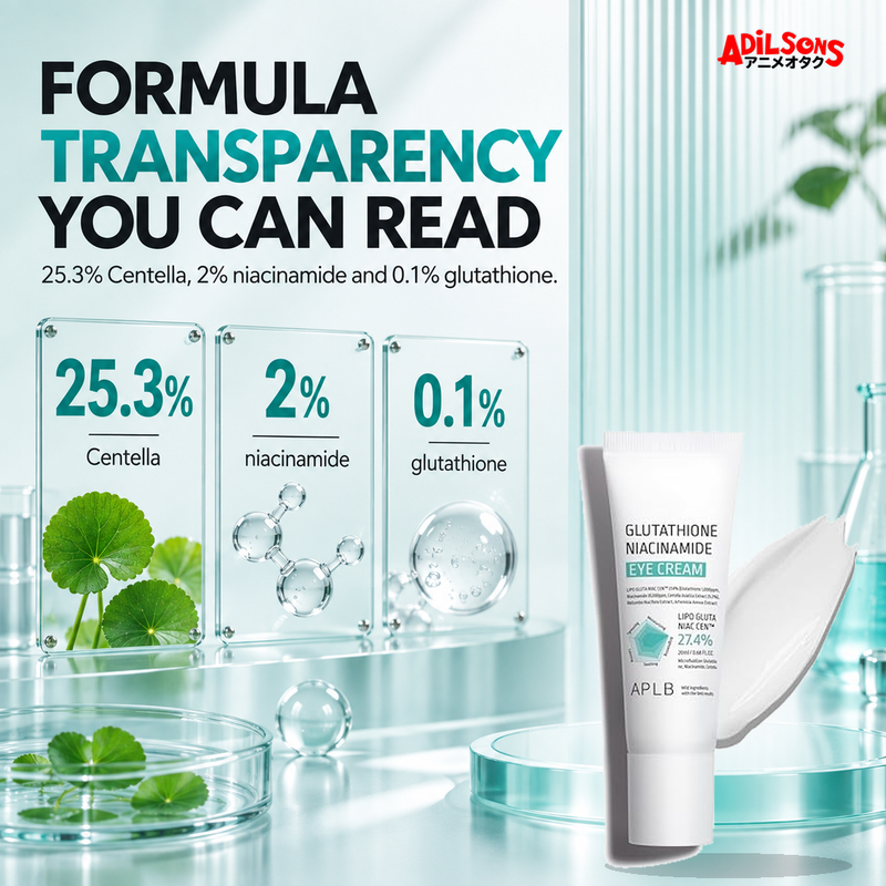 APLB Glutathione Niacinamide Eye Cream 20ml ad — Formula transparency