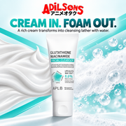 APLB Glutathione Niacinamide Facial Cleanser 80ml ad: CREAM IN. FOAM OUT.