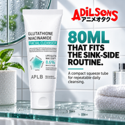APLB Glutathione Niacinamide Facial Cleanser 80ml ad: 80ML THAT FITS THE SINK-SIDE ROUTINE.