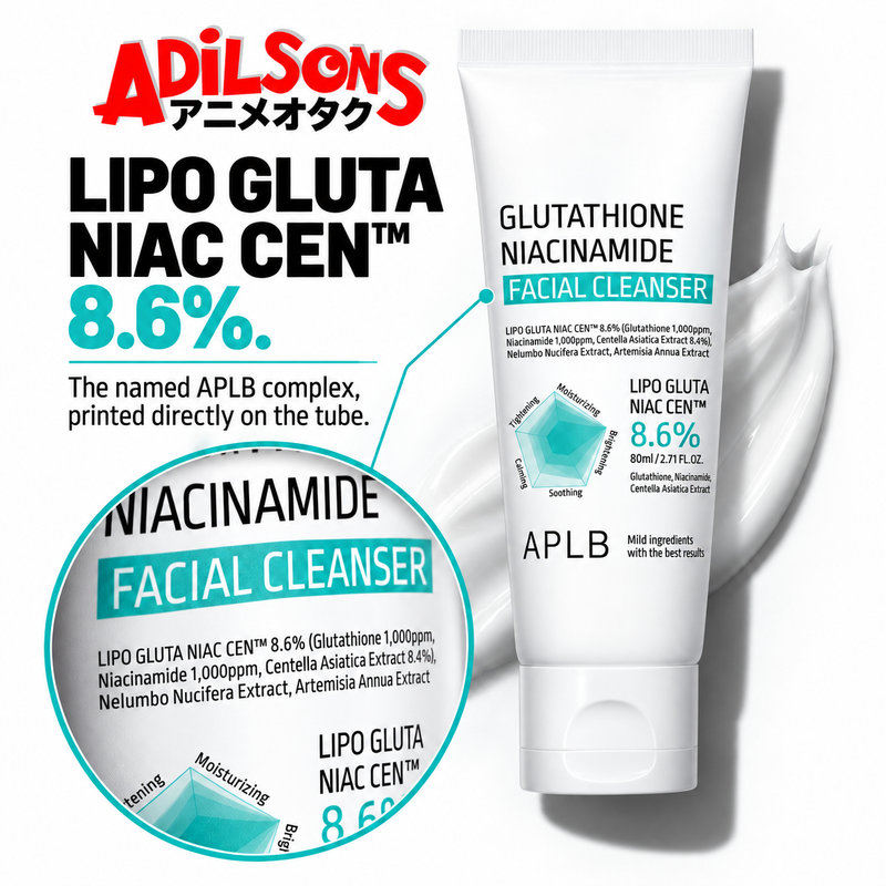 APLB Glutathione Niacinamide Facial Cleanser 80ml ad: LIPO GLUTA NIAC CEN™ 8.6%.