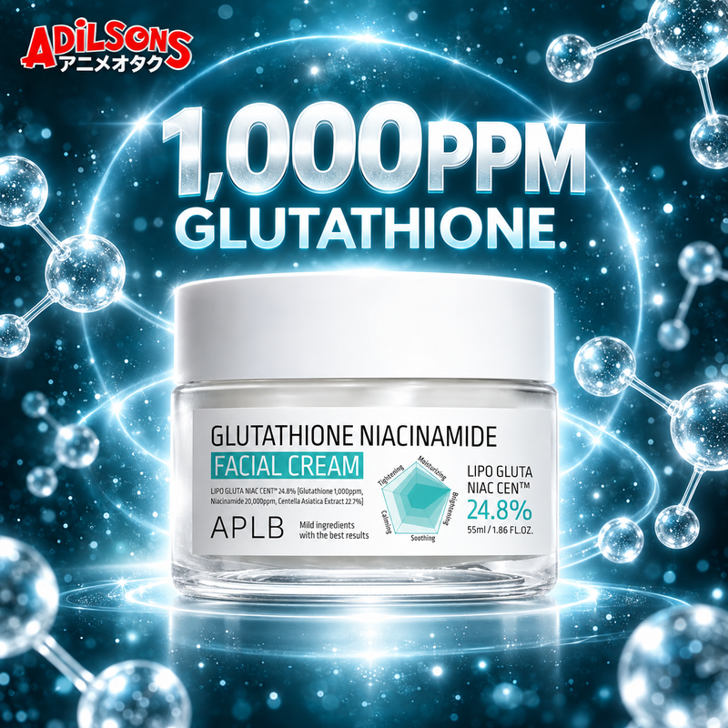 Adilsons creative for APLB Glutathione Niacinamide Facial Cream 55ml — 1,000PPM GLUTATHIONE.