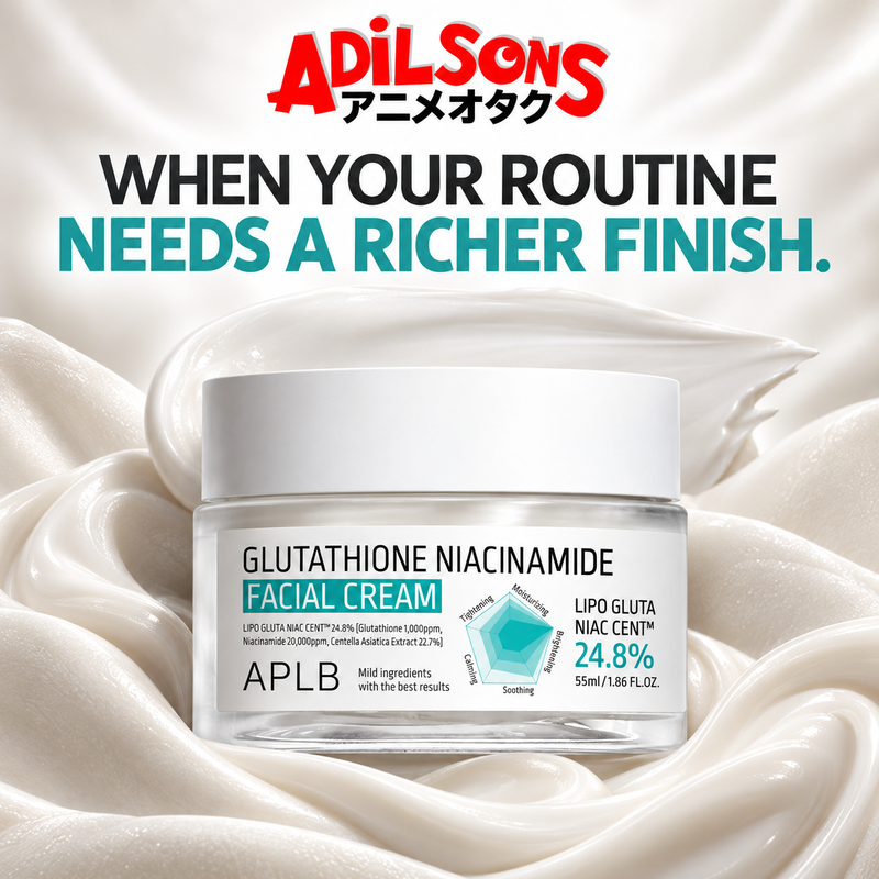 Adilsons creative for APLB Glutathione Niacinamide Facial Cream 55ml — WHEN YOUR ROUTINE NEEDS A RICHER FINISH.