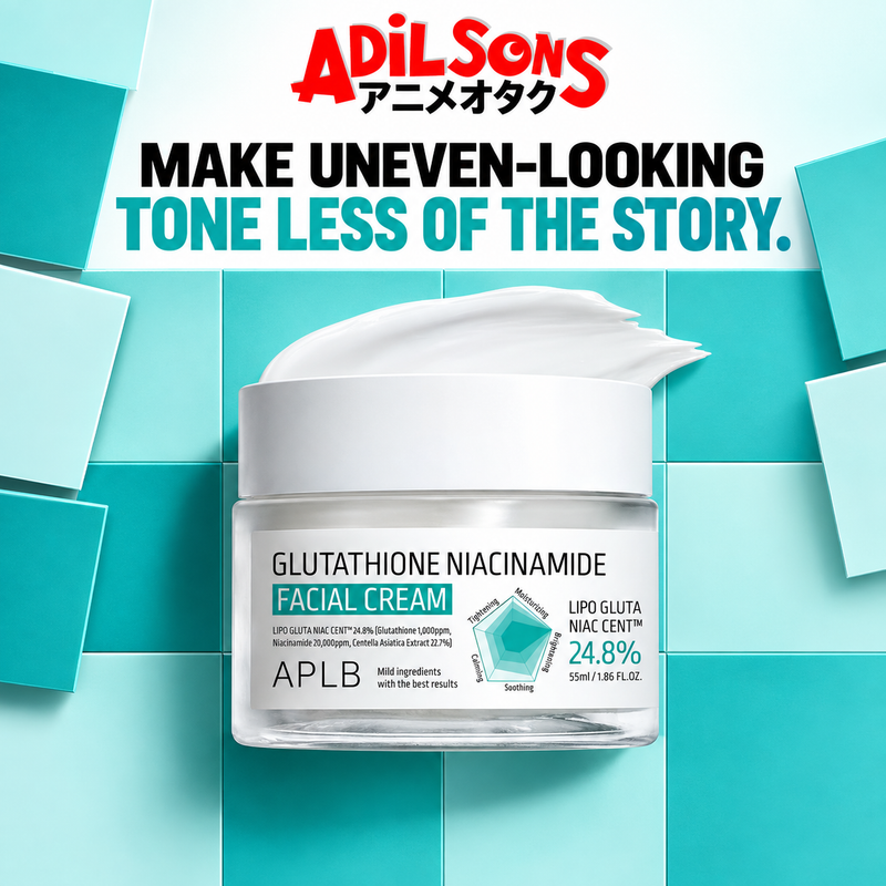 Adilsons creative for APLB Glutathione Niacinamide Facial Cream 55ml — MAKE UNEVEN-LOOKING TONE LESS OF THE STORY.