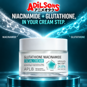 Adilsons creative for APLB Glutathione Niacinamide Facial Cream 55ml — NIACINAMIDE + GLUTATHIONE, IN YOUR CREAM STEP.