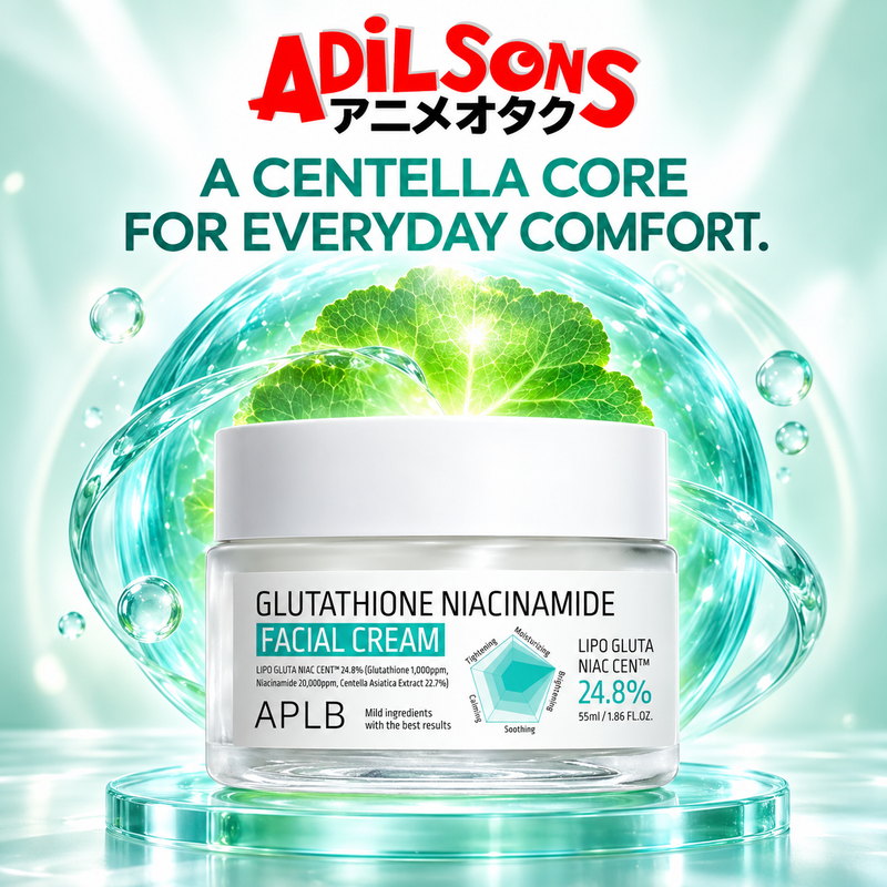 Adilsons creative for APLB Glutathione Niacinamide Facial Cream 55ml — A CENTELLA CORE FOR EVERYDAY COMFORT.
