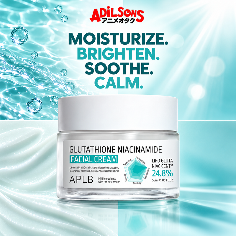 Adilsons creative for APLB Glutathione Niacinamide Facial Cream 55ml — MOISTURIZE. BRIGHTEN. SOOTHE. CALM.