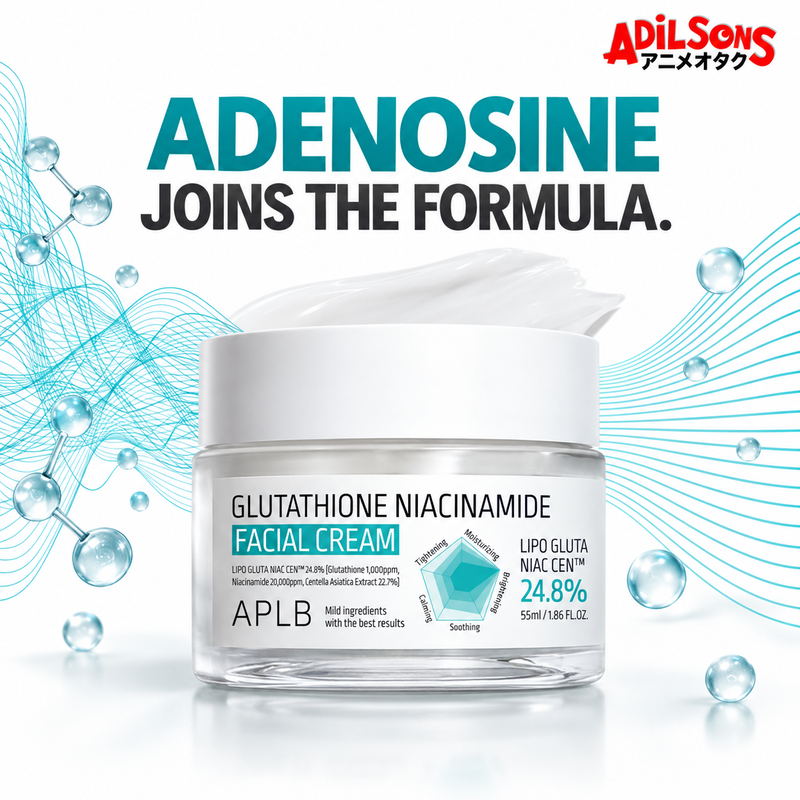 Adilsons creative for APLB Glutathione Niacinamide Facial Cream 55ml — ADENOSINE JOINS THE FORMULA.