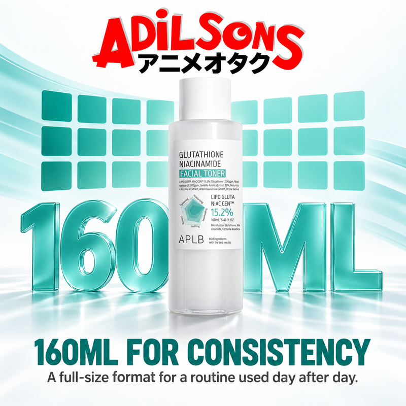 Adilsons Beauty APLB Glutathione Niacinamide Facial Toner 160ml ad: 160ML FOR CONSISTENCY / A full-size format for a routine used day after day.