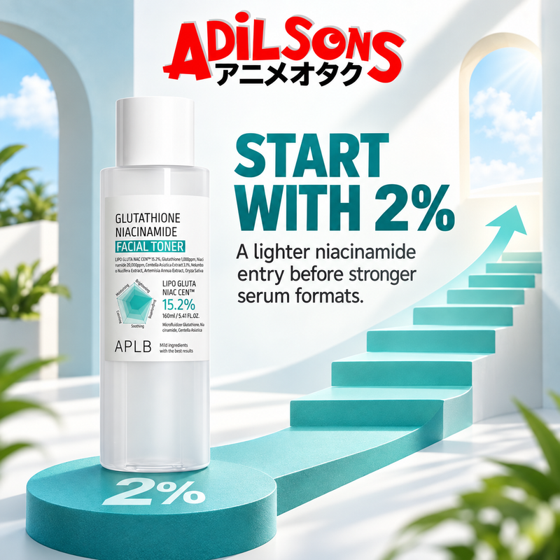 Adilsons Beauty APLB Glutathione Niacinamide Facial Toner 160ml ad: START WITH 2% / A lighter niacinamide entry before stronger serum formats.